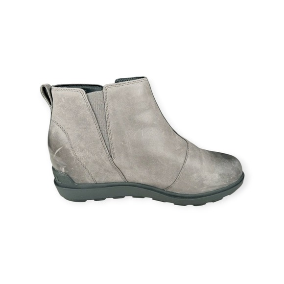 Sorel Evie II Zip Leather Booties Quarry Gray Women's Size 8.5 Hidden Wedge - Picture 7 of 13